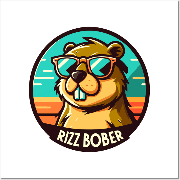 Rizz Bober | Polish Beaver | Bóbr | Slav | Slavic | Funny gamer meme | Meme from Poland | Streaming | Rizzard Rizz god Rizzler W Riz Wall Art by octoplatypusclothing@gmail.com